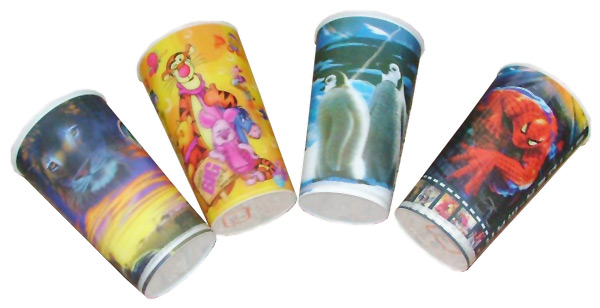 Drink containers with moving 3D images 300 ml