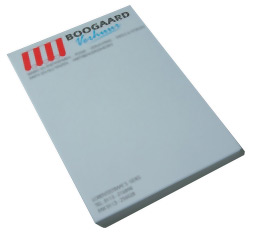 A7 notepad, 50 sheets printed in one colour, overprinting possible