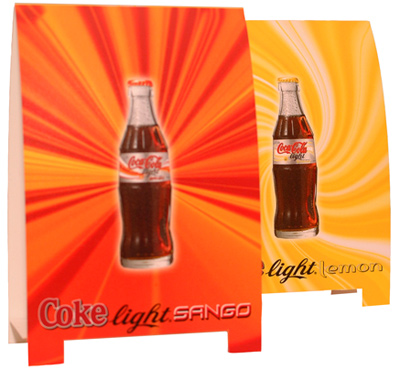 Printing on polypropylene: counter display units for major brands in catering, food, etc.
