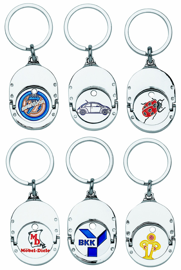 Key-rings with or without metal chip-holder for loose change holder